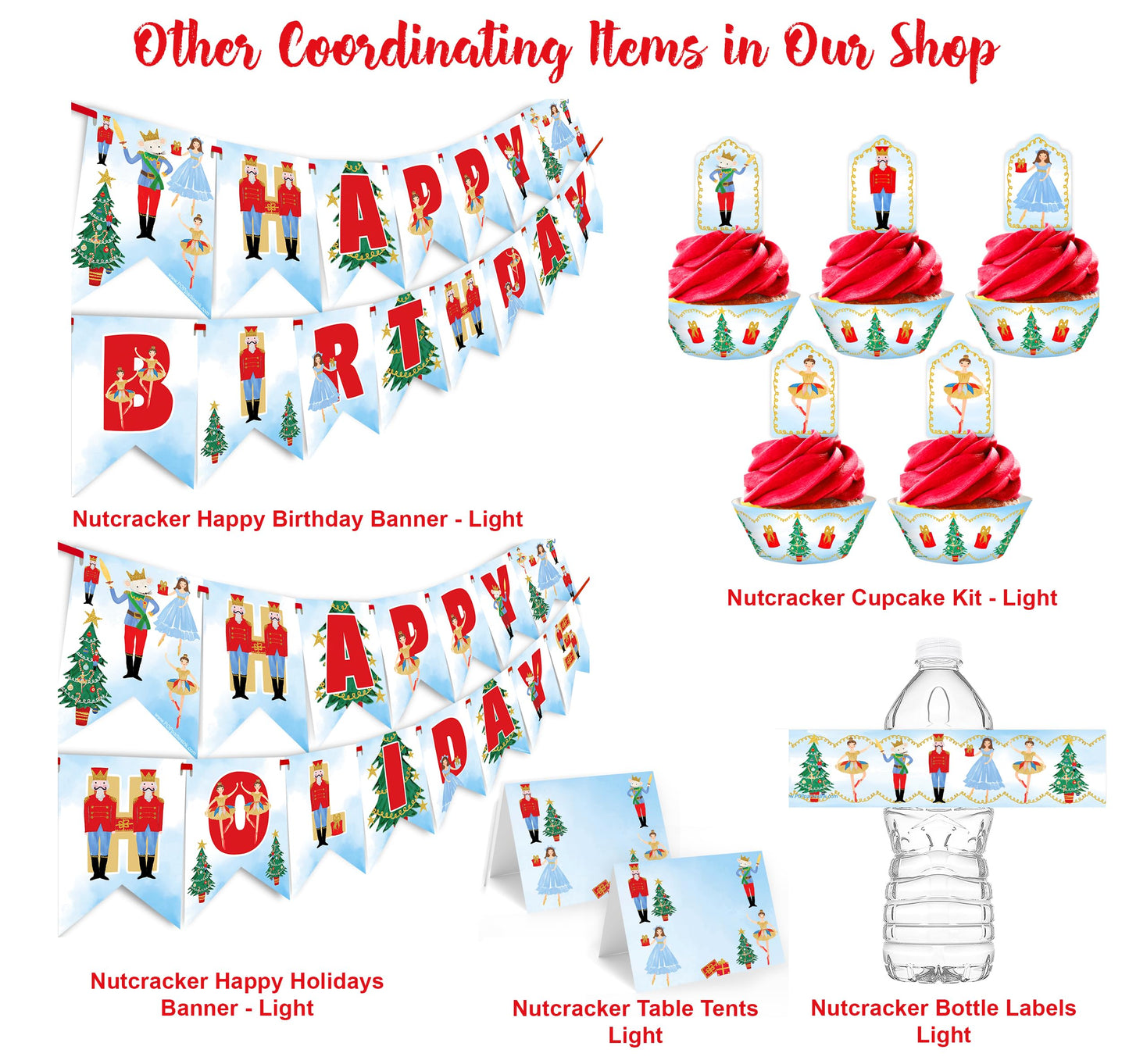 Nutcracker Happy Holidays Banner - Party Supplies - Christmas Party Decoration