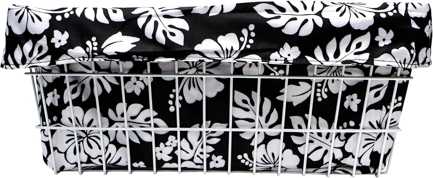 CRUISER CANDY Trike Basket Liner (Extra Large) Black Hibiscus