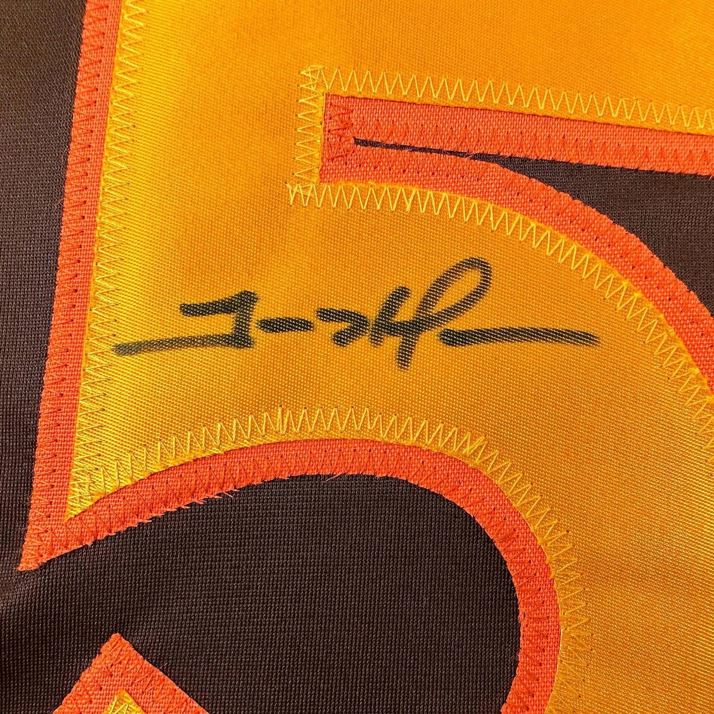 Framed Autographed/Signed Trevor Hoffman 35x39 San Diego Retro Brown Baseball Jersey Beckett BAS COA