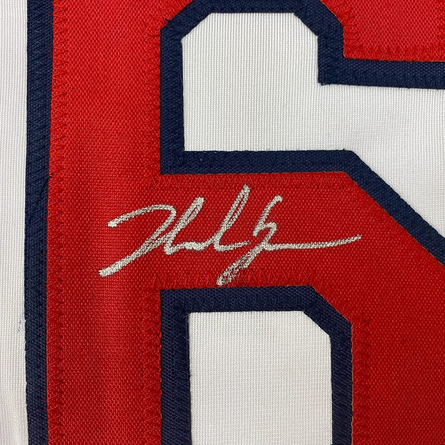 Framed Autographed/Signed Nolan Gorman 35x39 St. Louis White Baseball Jersey JSA COA