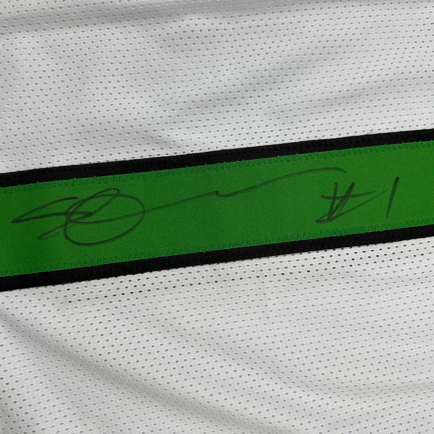 Framed Autographed/Signed Ahmad Sauce Gardner 35x39 New York White Football Jersey Beckett BAS COA