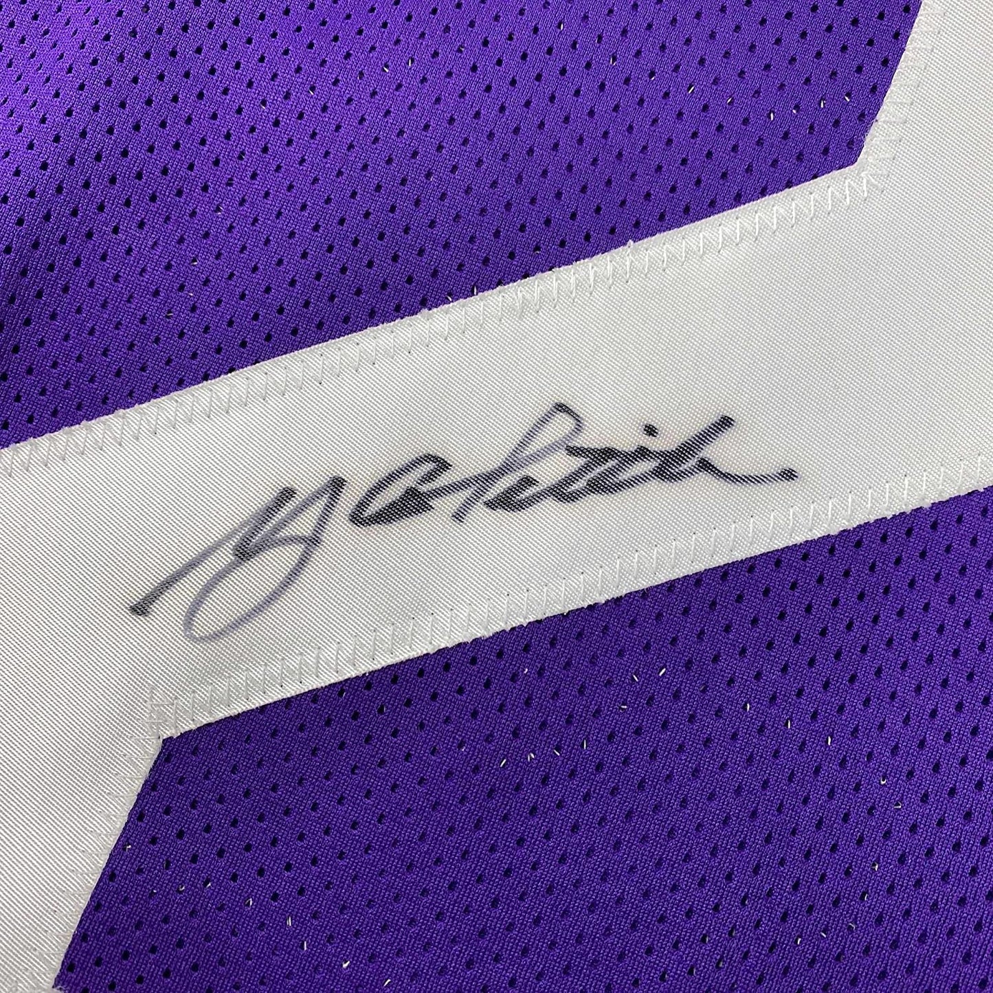 Framed Autographed/Signed YA Y.A. Tittle 35x39 LSU Purple College Football Jersey JSA COA