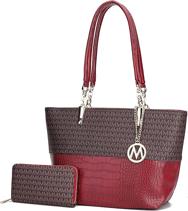 MKF Shoulder Bag for Women & Wallet Purse Set: PU Leather Tote Handbag äóñ Top-Handle Stylish Satchel Pocketbook
