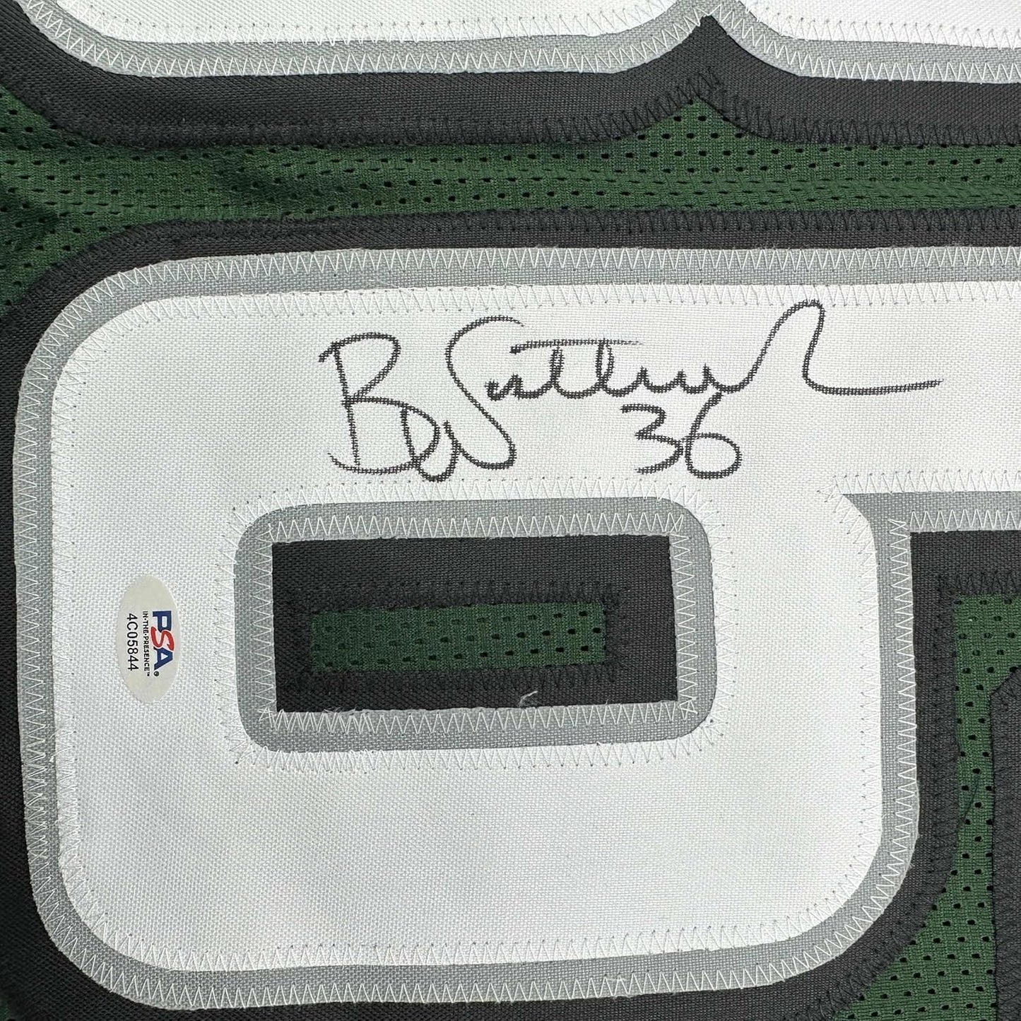 Framed Autographed/Signed Brian Westbrook 35x39 Philadelphia Green Football Jersey PSA/DNA COA