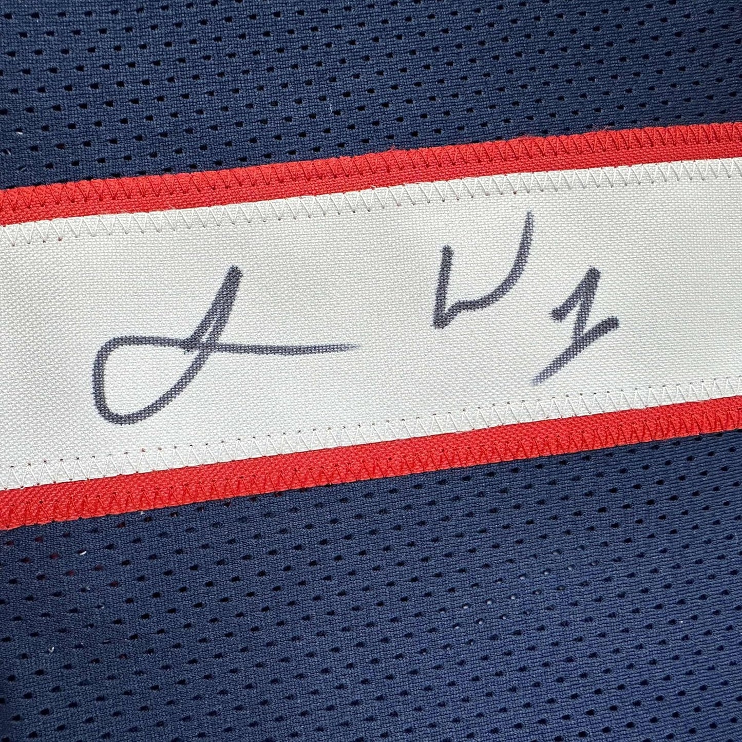 Framed Autographed/Signed Jimmie Ward 35x39 Houston Blue Football Jersey Beckett BAS COA