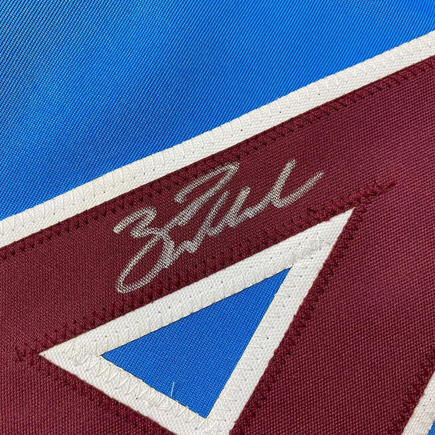Framed Autographed/Signed Zack Wheeler 35x39 Philadelphia Blue Retro Baseball Jersey PSA/DNA COA