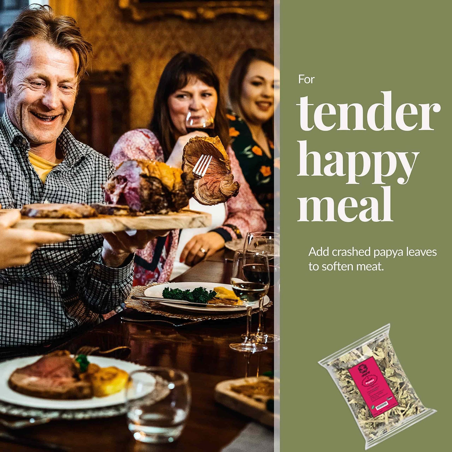 Akshit  Papaya Leaves, Hojas de papaya, 2.6oz, Dried From Green Papaya Leaf, Herbal Tea, Non GMO, Caffeine free, Sugar free, Rich In Vitamins.