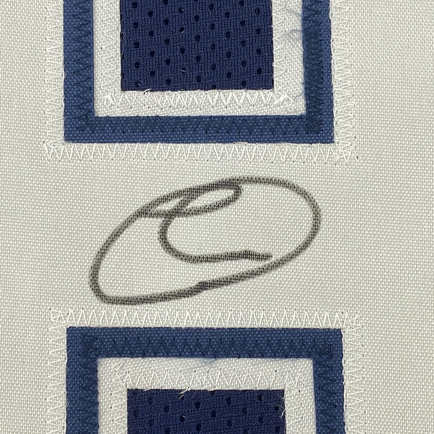 Framed Autographed/Signed CeeDee Lamb 35x39 Dallas Split White/Blue Football Jersey JSA COA