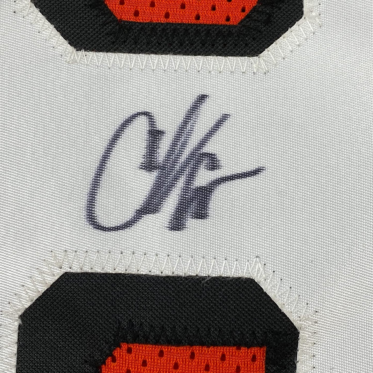 Framed Autographed/Signed Chad Johnson Ochocinco 35x39 Cincinnati Orange Retro Football Jersey JSA COA