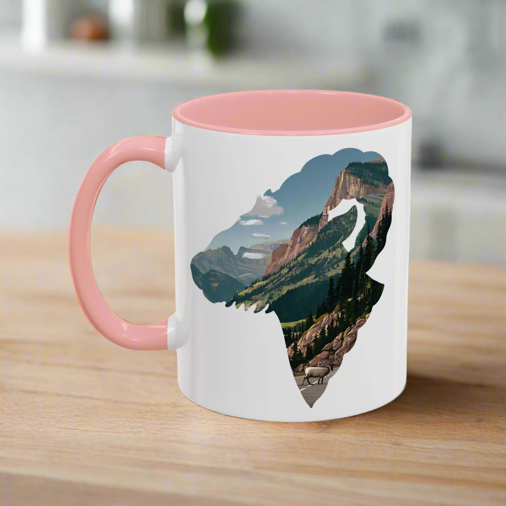 Glacier National Park Big Horned Sheep Colored Coffee Mug 11oz 15oz