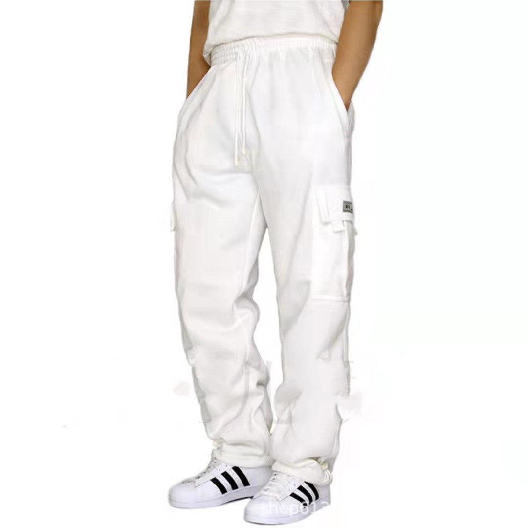 Men's Cargo Joggers - Elastic Waist Drawstring Pants with Pockets