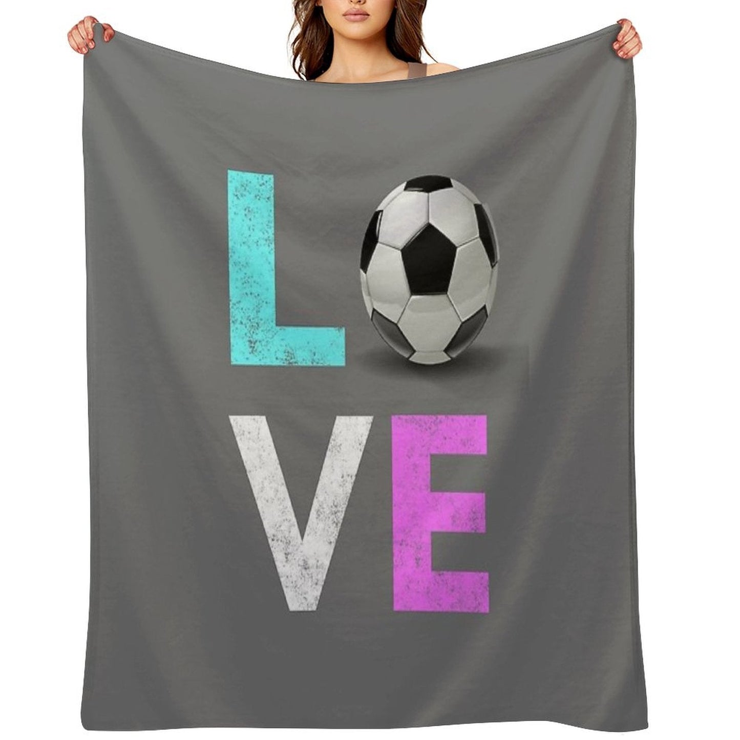 Cutest Girls LOVE SOccer Gift Design We Love Soccer Throw Blanket