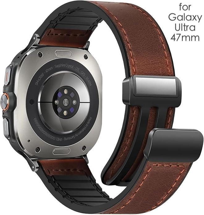 Magnetic Leather Watch Band for Samsung Galaxy Watch Ultra