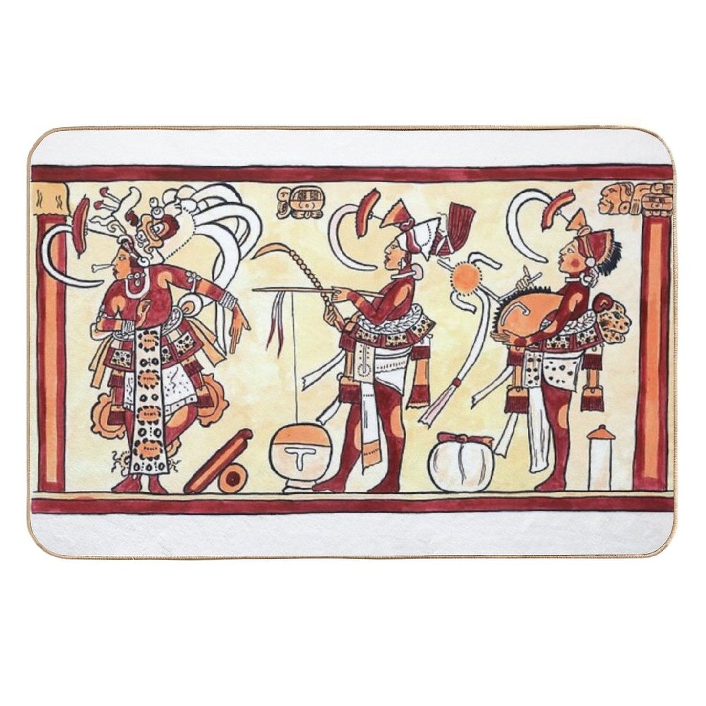 Mayan Pottery 02 Slip-Resistant Bath Mat