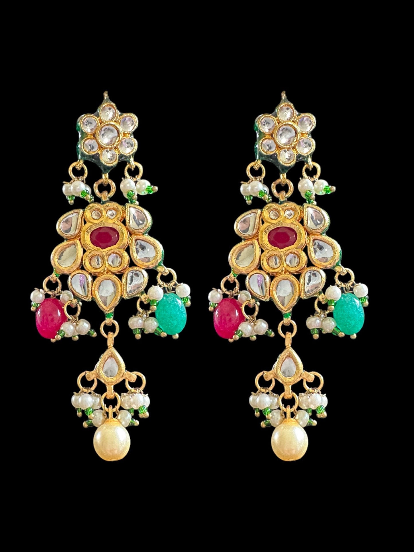 DNS69 Reva necklace set - Navratan ( READY TO SHIP )