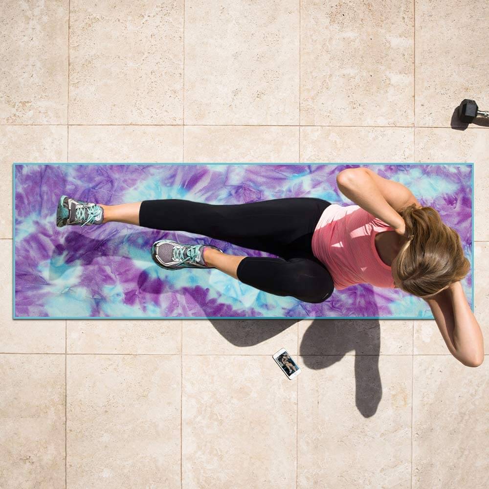 JupiterGear Tie Dye Yoga Mat Towel with Slip-Resistant Grip Dots