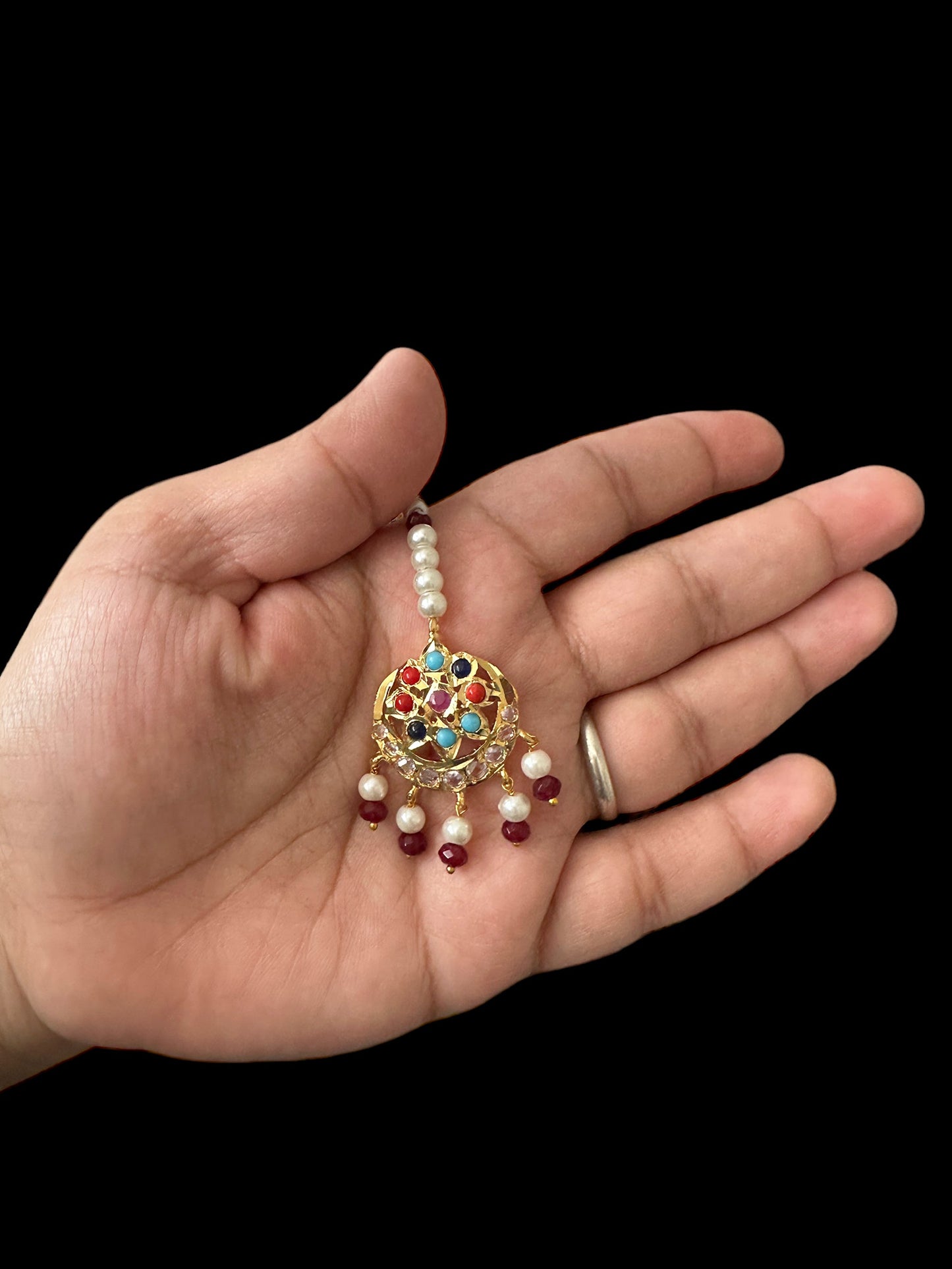 DJTK219 Gold plated small sized tika- multicolor (READY TO SHIP)