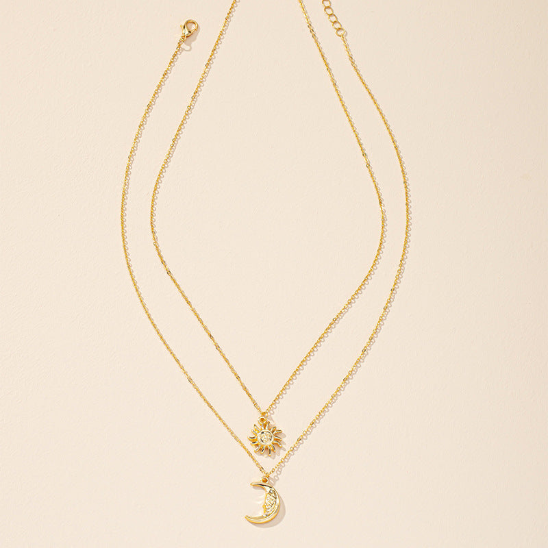 Layered Sun & Moon Necklace