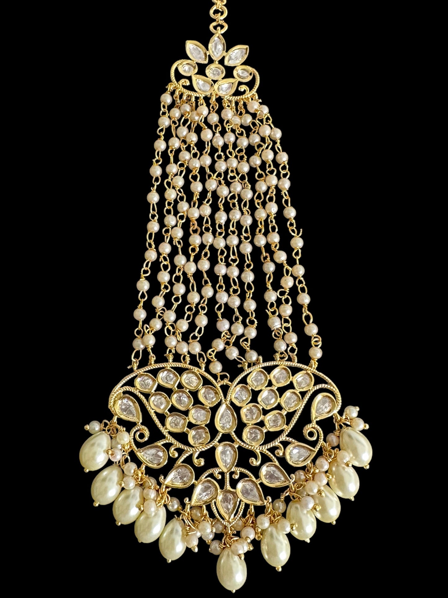 DJHR92 Gold plated high quality Polki jhoomar  ( READY TO SHIP )