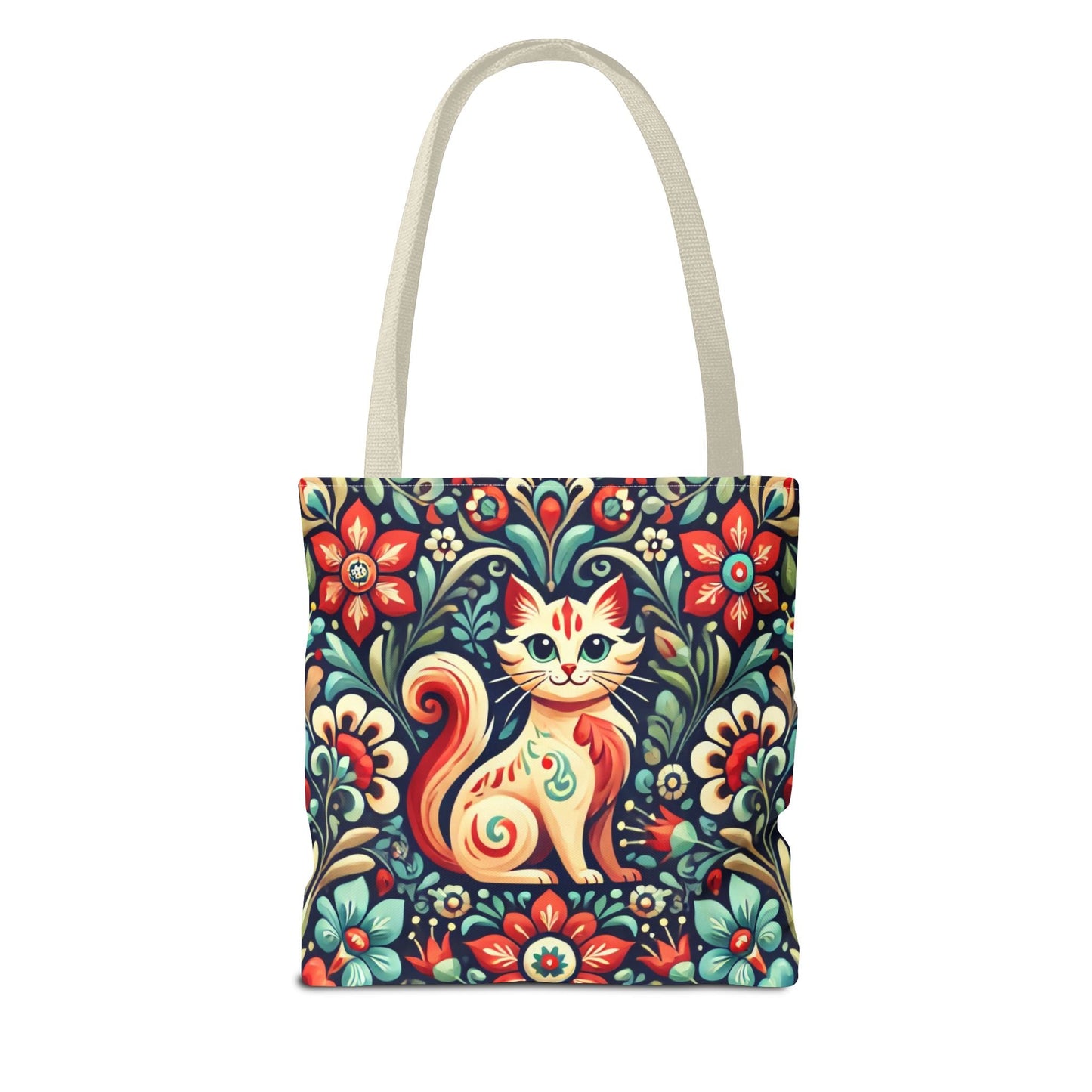 Orange Cat Folk Art Tote Bag