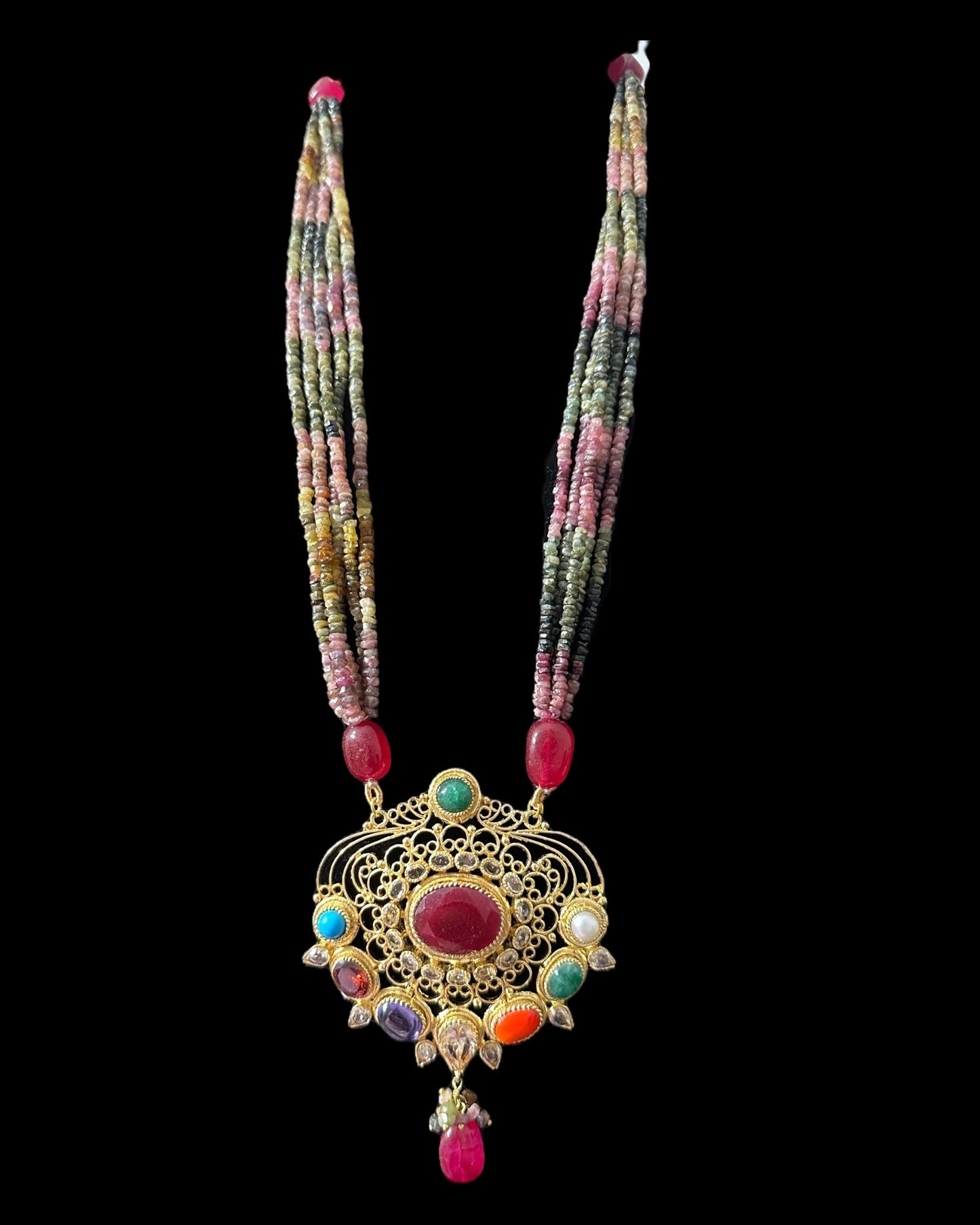 DLN127 Adaya multicolor natural beads necklace ( READY TO SHIP )