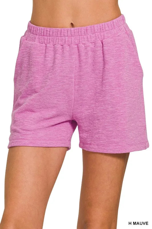 Zenana Cotton Slub Shorts