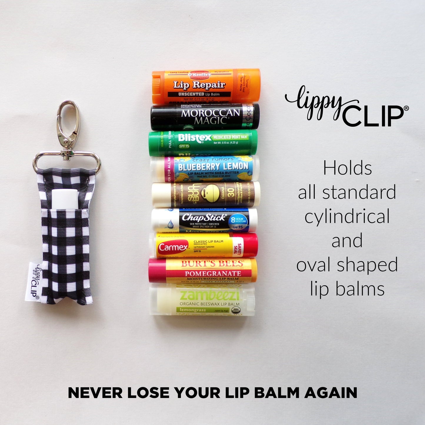 Navy Stripe Flamingos LippyClip® Lip Balm Holder
