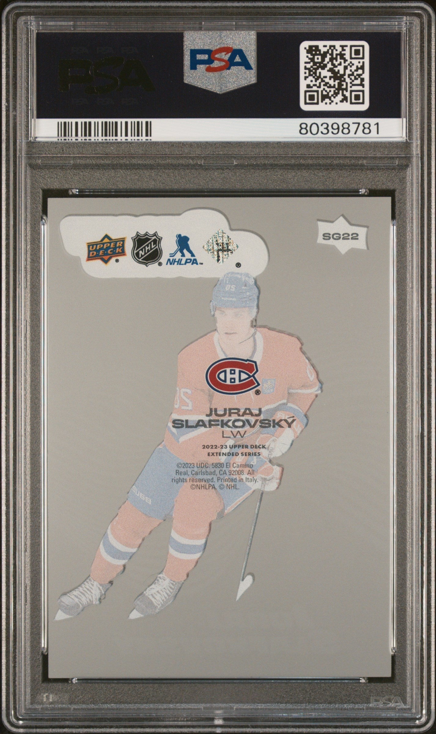 Graded 2022 Upper Deck Juraj Slafkovsky #SG22 Smooth Grooves Rookie RC Hockey Card PSA 10 Gem Mint