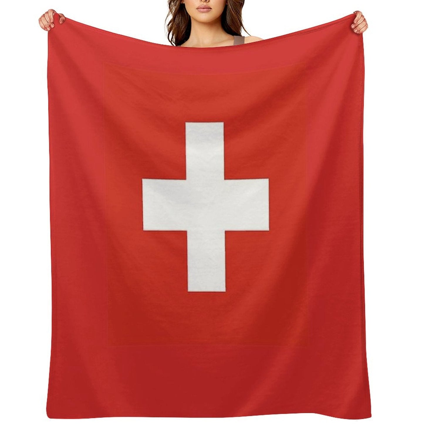 Switzerland National Flag T-Shirt - Swiss Sticker Bedspread Duvet Throw Blanket