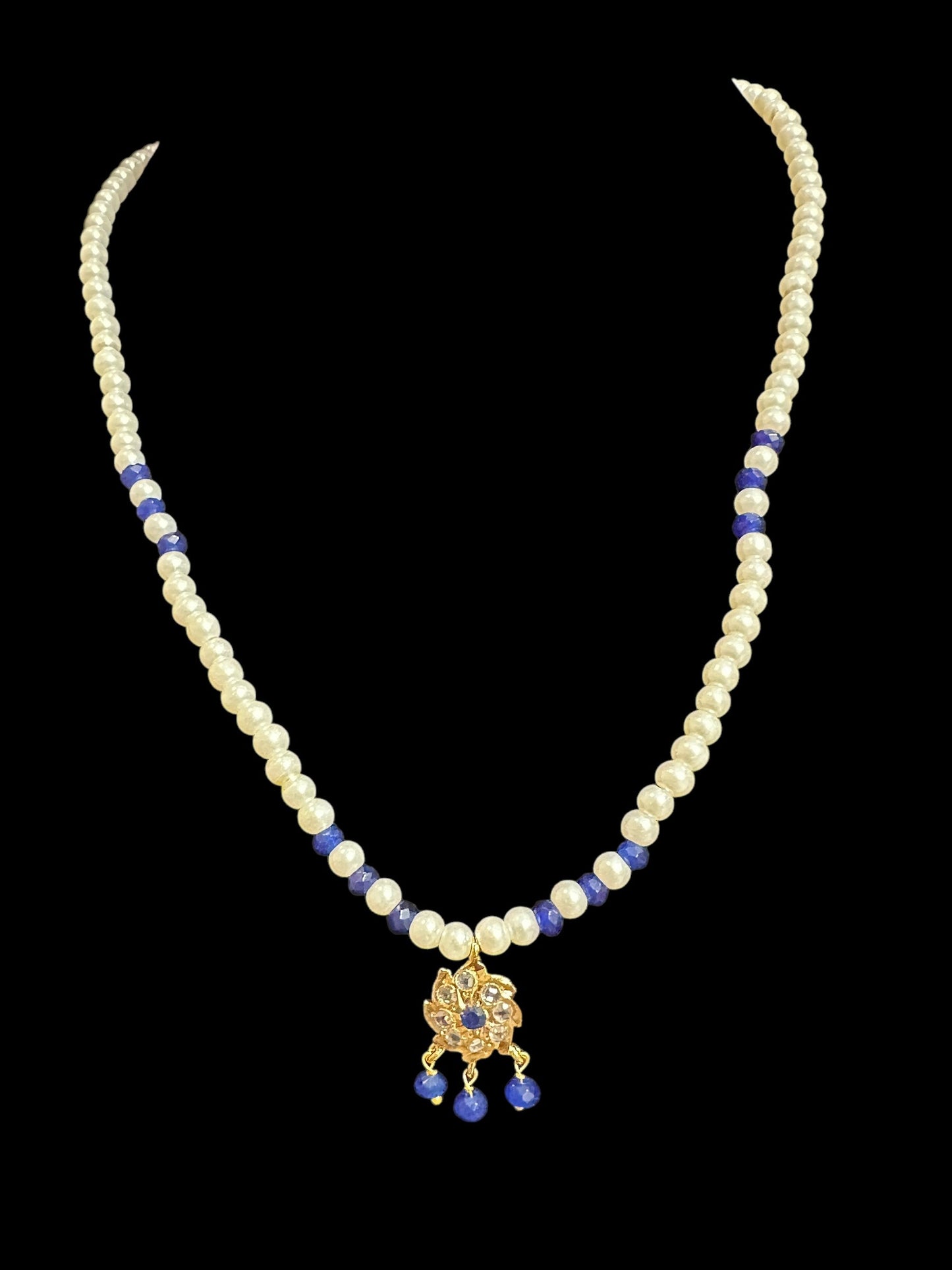 PS499 Sara pendant and earrings set -blue ( READY TO SHIP )