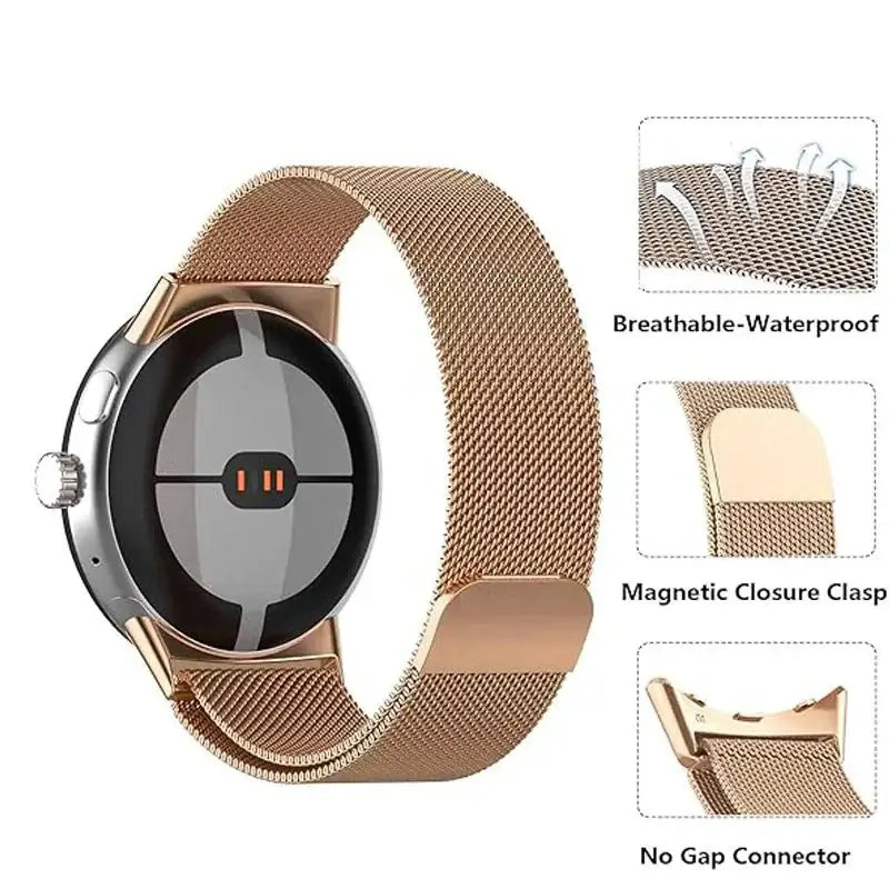 Google Pixel Watch Stainless Steel Band - Magnetic Clasp, Sleek
