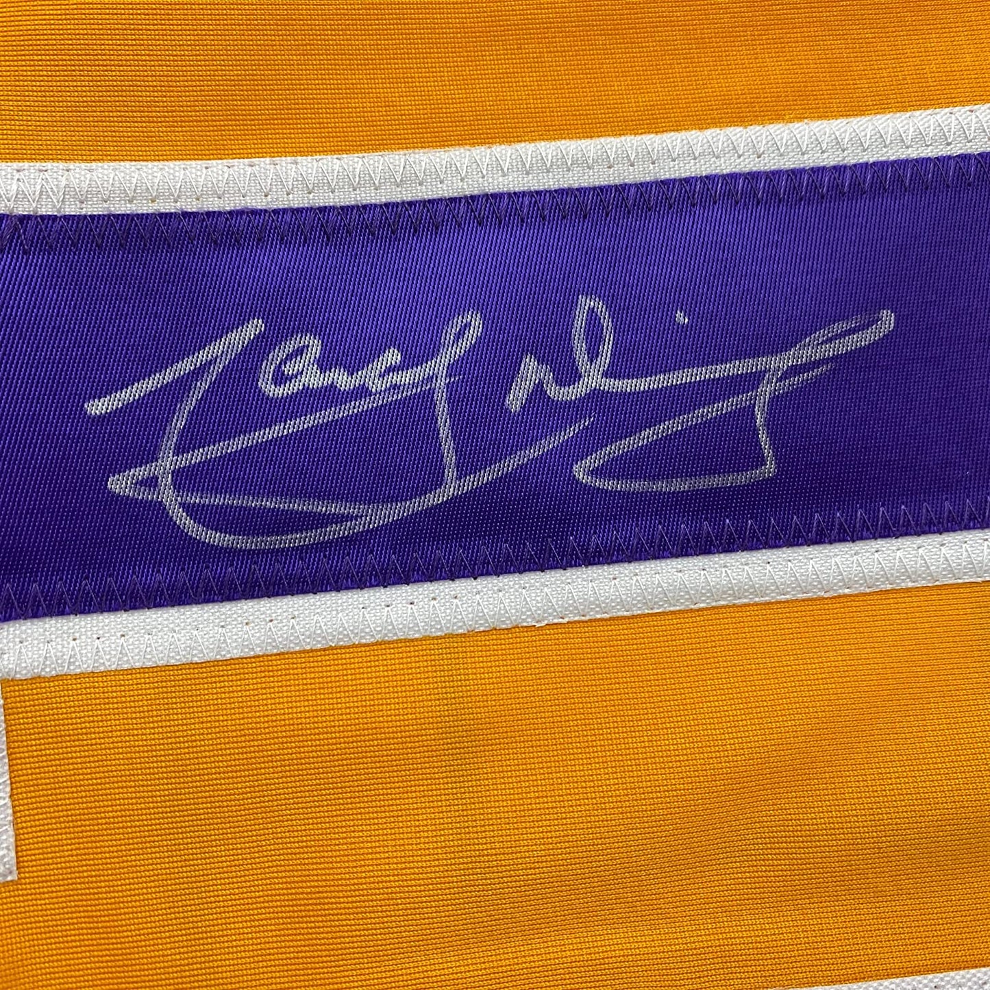 Framed Autographed/Signed Marcel Dionne 35x39 Los Angeles LA Yellow Hockey Jersey JSA COA