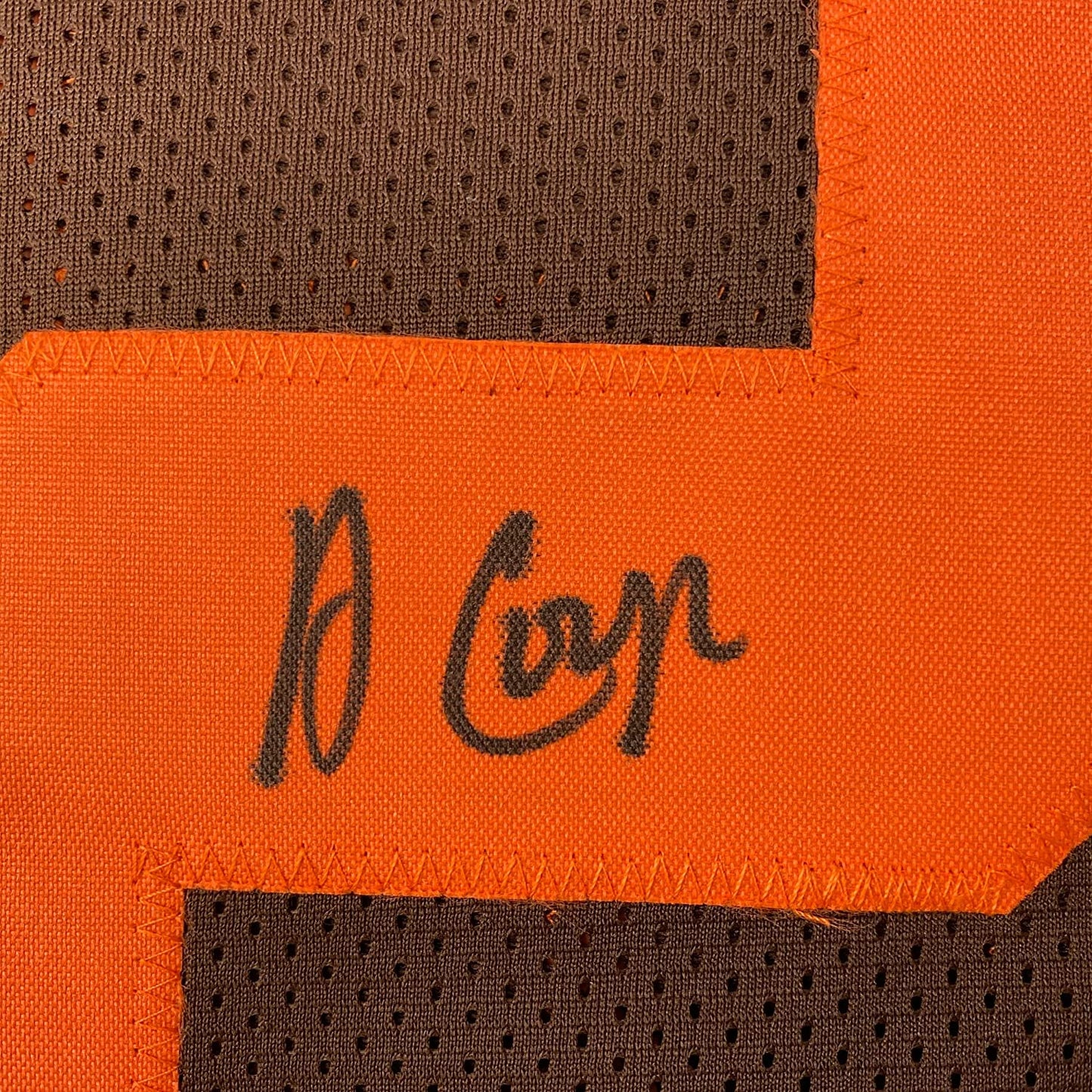 Framed Autographed/Signed Amari Cooper 35x39 Cleveland Brown Color Rush Football Jersey JSA COA