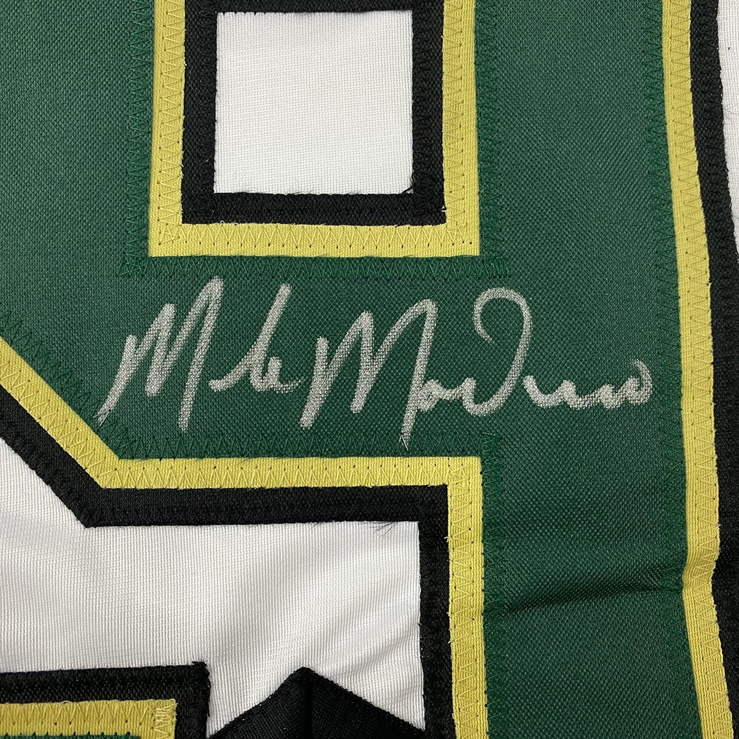 Framed Autographed/Signed Mike Modano 35x39 Dallas White Hockey Jersey Beckett BAS COA
