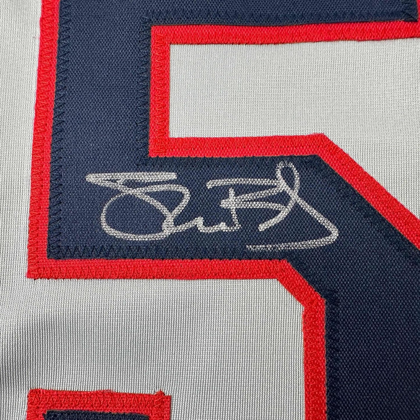 Framed Autographed/Signed Shane Bieber 35x39 Cleveland Grey Baseball Jersey JSA COA