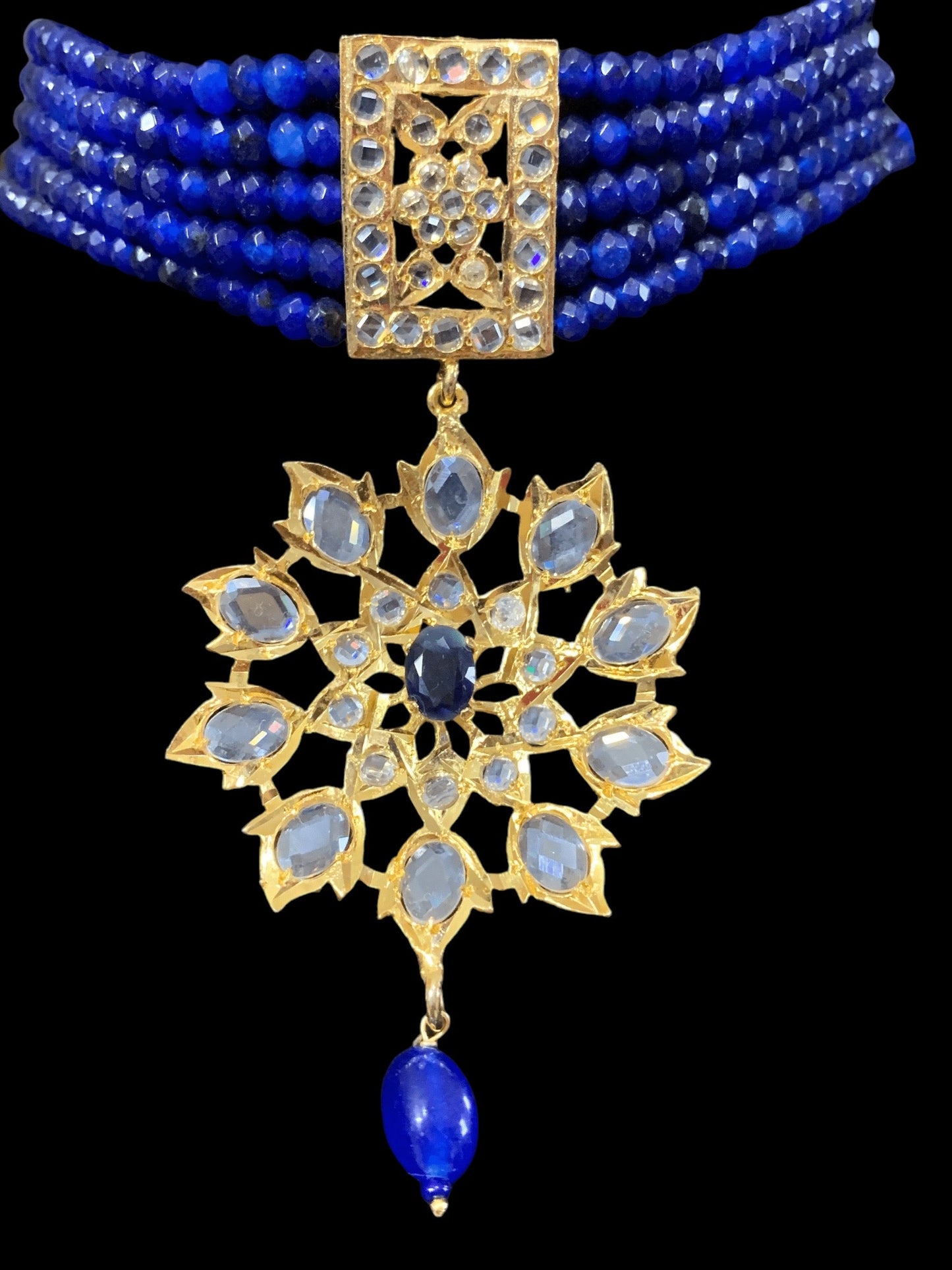 C46 Romesa choker in blue ( READY TO SHIP)