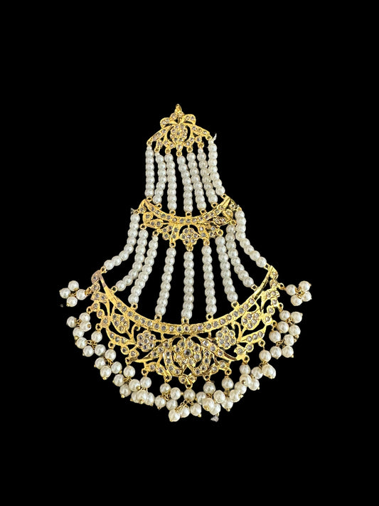 Insia gold plated pearl jhoomar ( SHIPS IN 3 WEEKS )