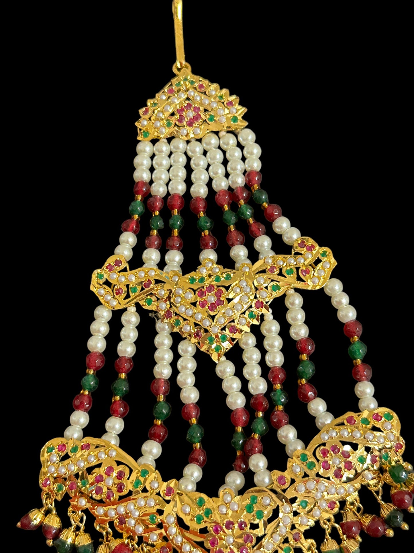 DJHR104 ASMITA jhoomar in ruby emerald ( READY TO SHIP)