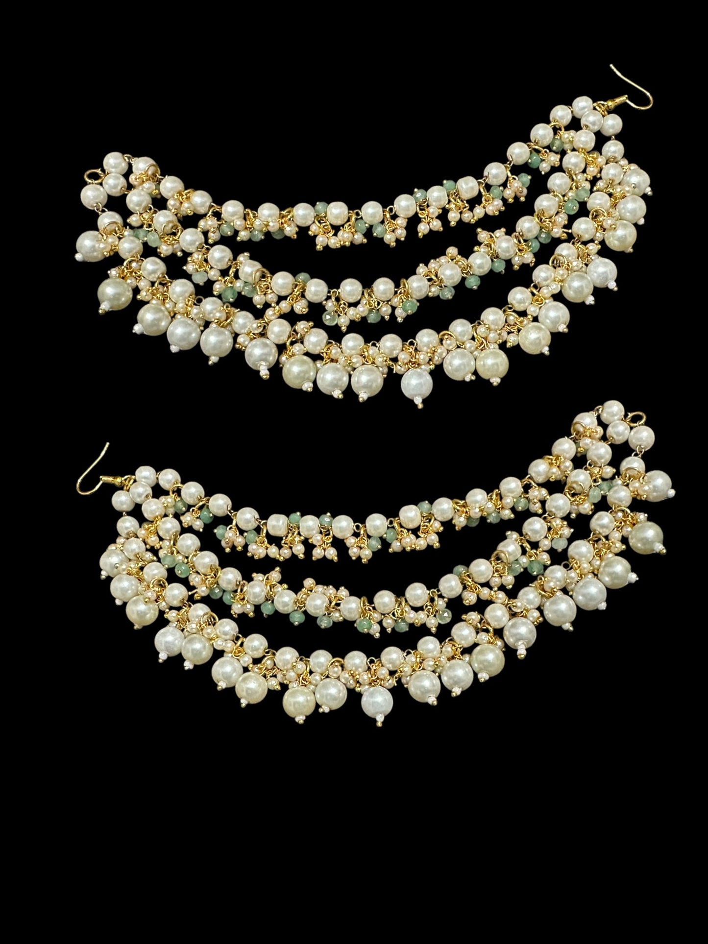 DES2 pearl ear supports - mint green beads (READY TO SHIP)