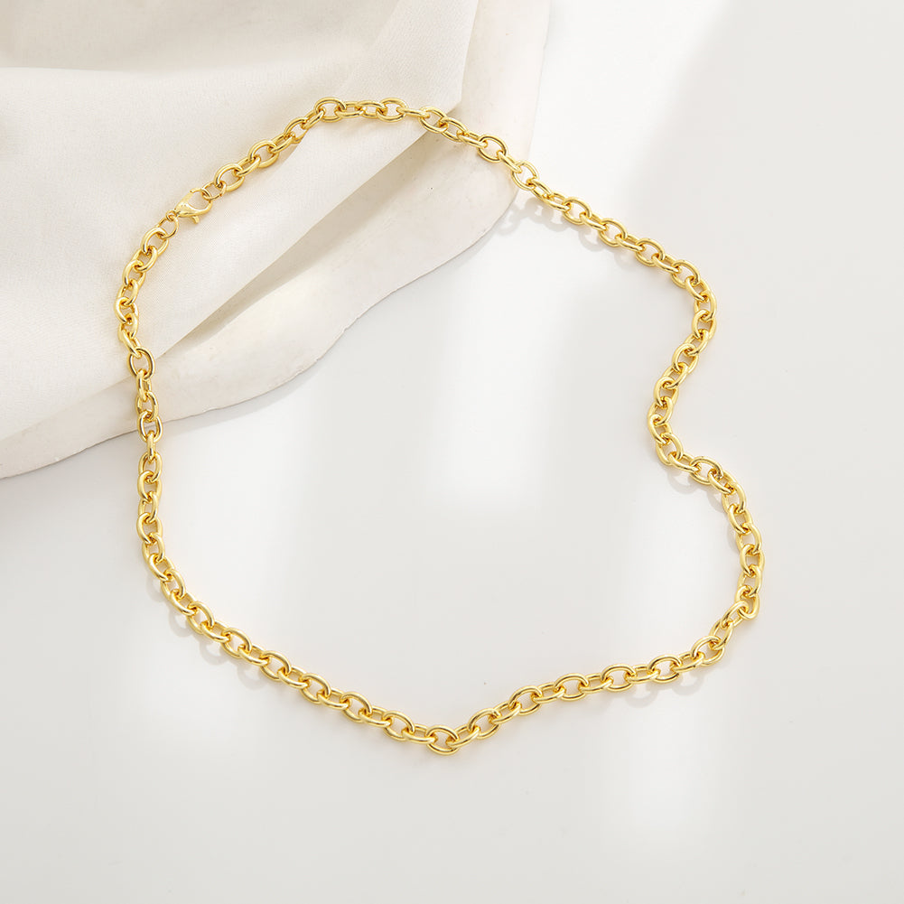 Charm Bar Necklaces - 18”, 24” 28” Cable Link 18k Gold Plated