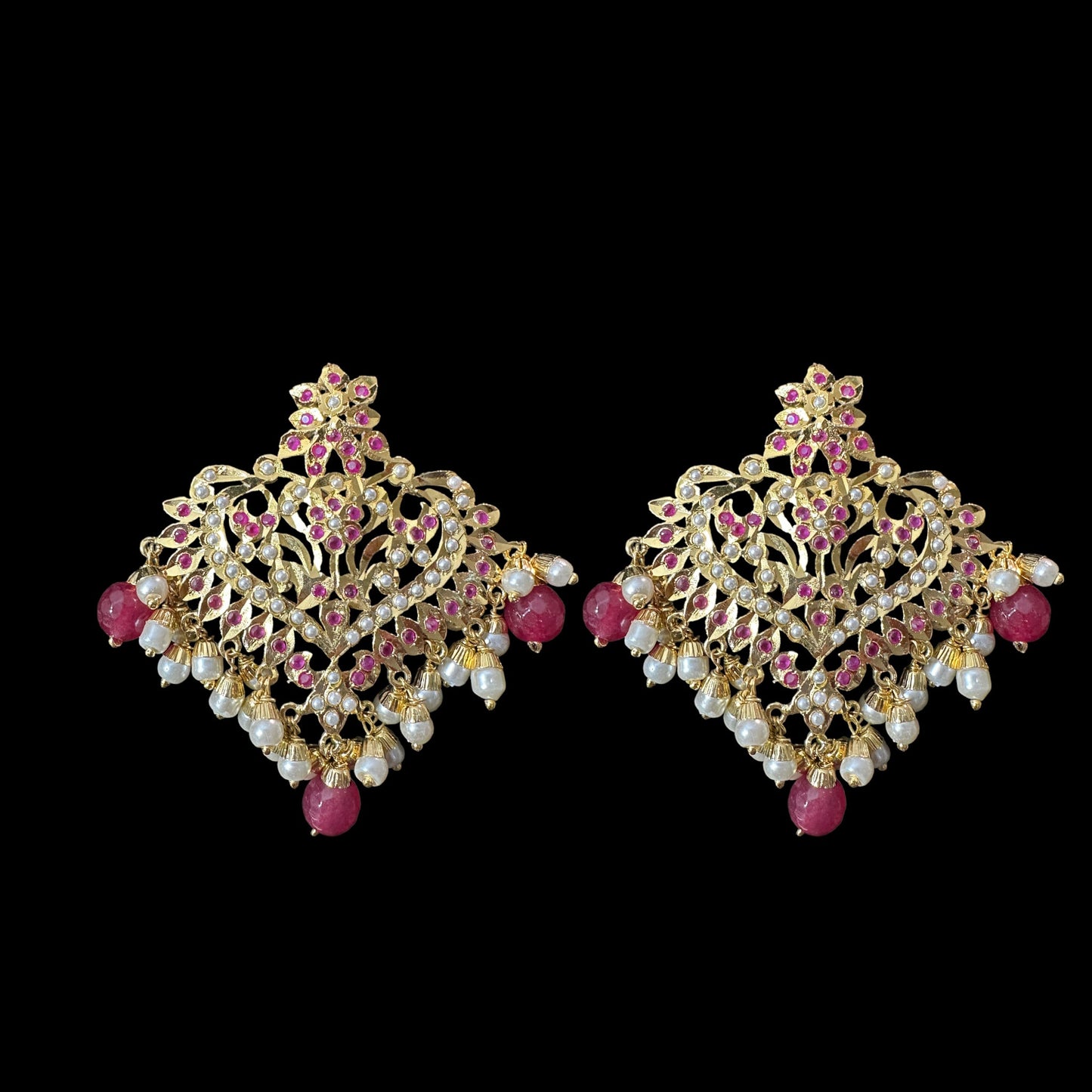 DJET105 Afreen ruby earrings tika ( READY TO SHIP )