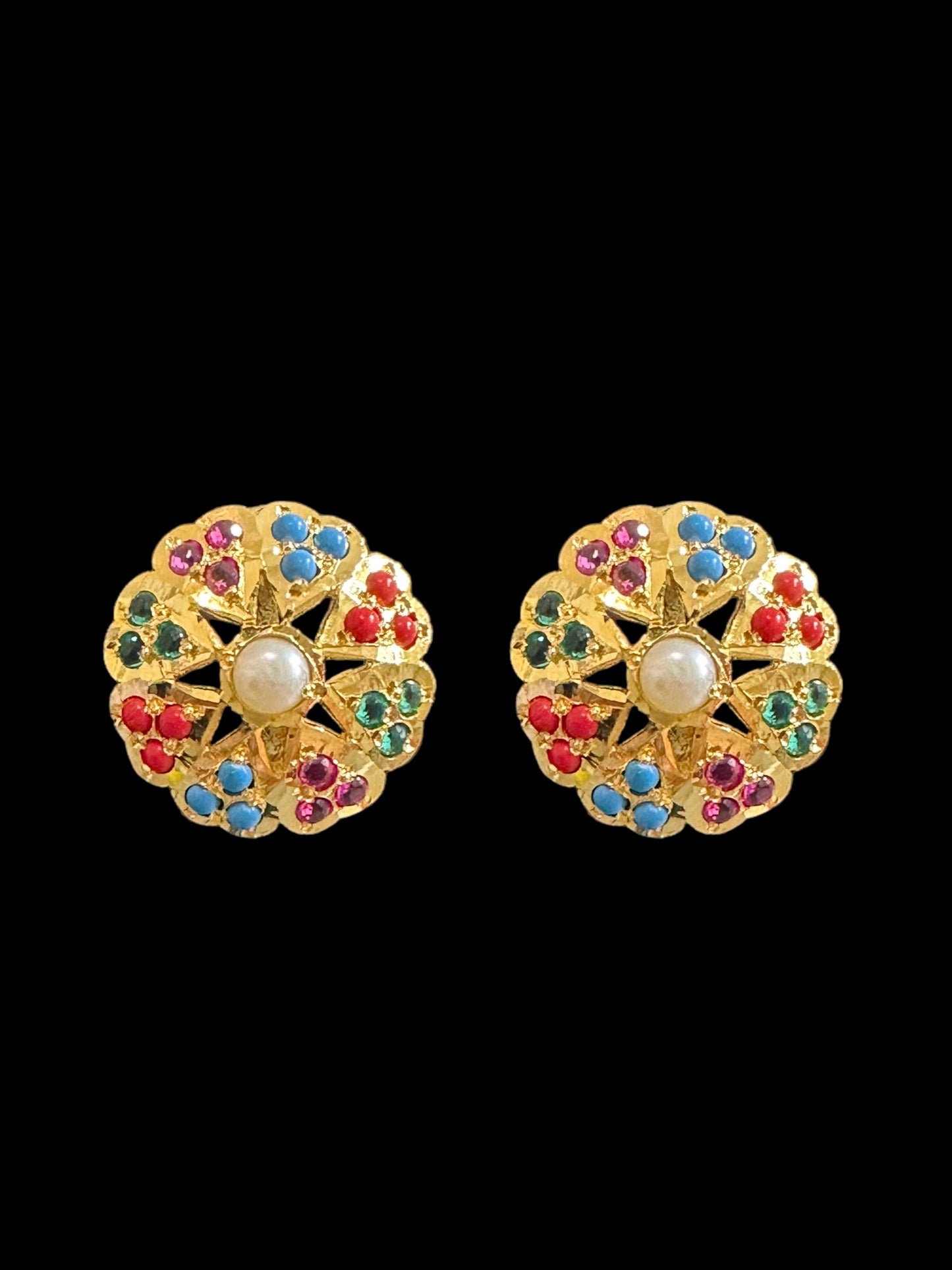 Navratan gold plated silver tops ( READY TO SHIP)