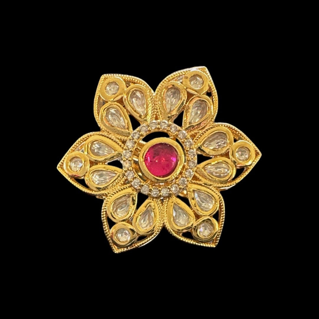 DJR92 Polki ring - ruby ( READY TO SHIP)