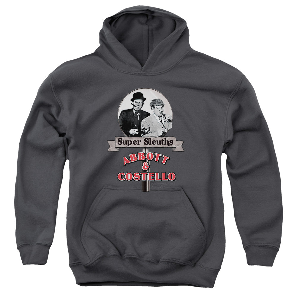 Abbott & Costello Super Sleuths Kids Youth Hoodie Charcoal Officially Licensed