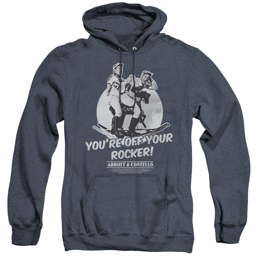 Abbott & Costello Off Your Rocker Heather Mens Hoodie Navy Officially Licensed