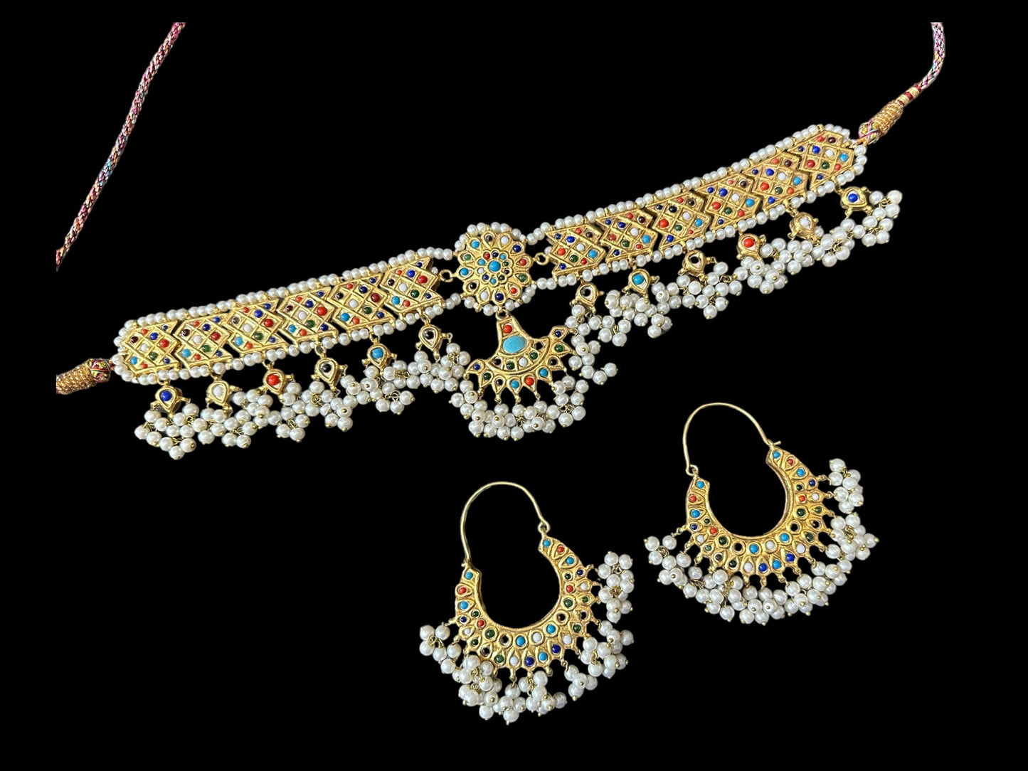 C314 Aniya navratan choker set ( READY TO SHIP )