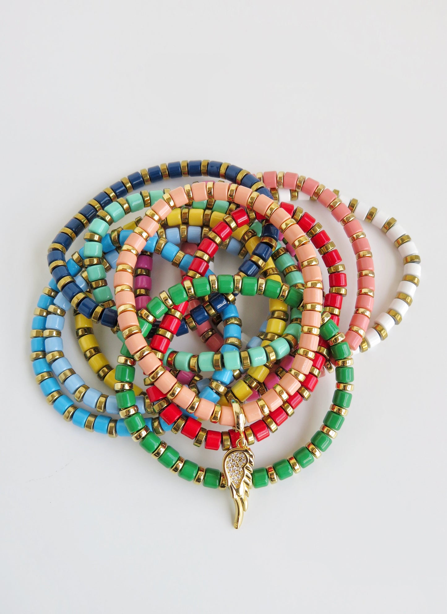 Enamel Beaded Charm Bar Bracelets - Charm Bar Styling