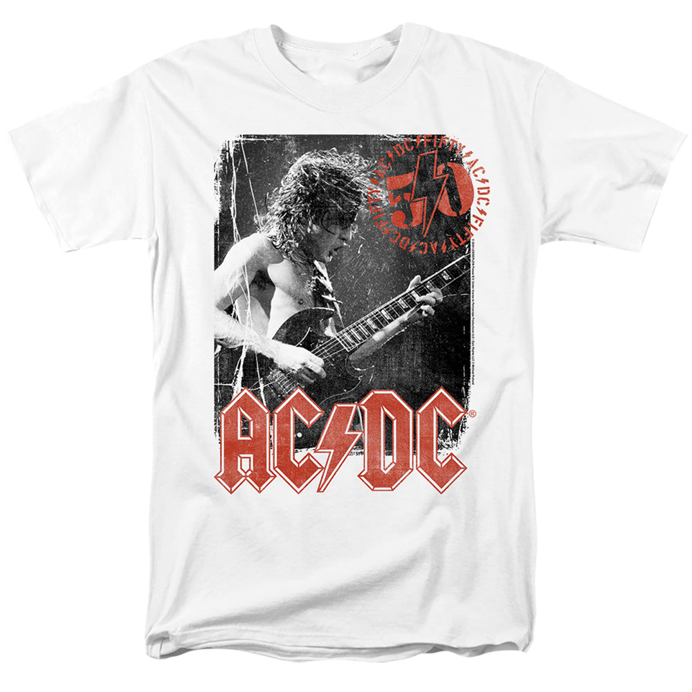 AC/DC Stamp Poster Mens T Shirt White Officially Licensed