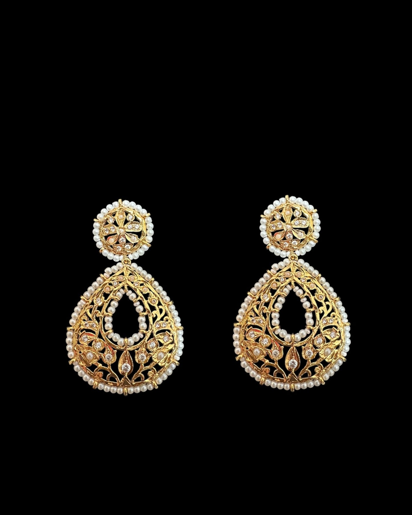DER738 Gold plated chandbali earrings ( READY TO SHIP )