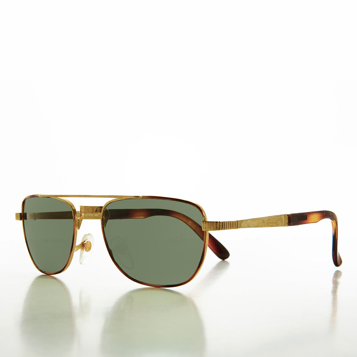 Gold Vintage Aviator with Glass Lens - Adolfi